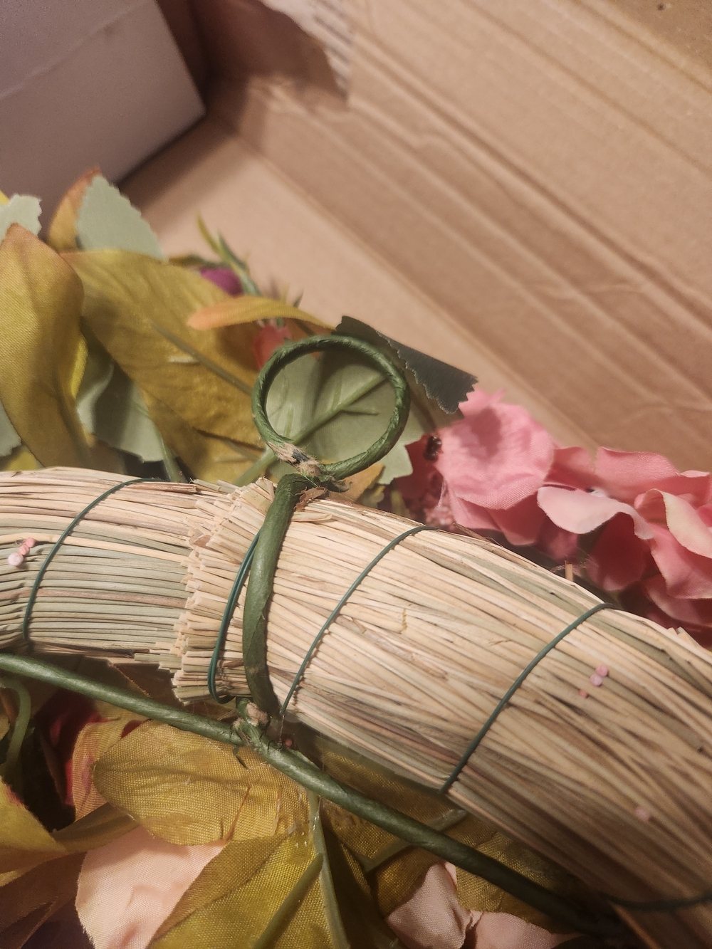 Pink & Red Peony Faux Floral Wreath - Elegant Home Accent - Picture 3 of 9